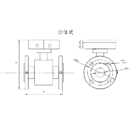 FLDC系列電磁流量計(jì)產(chǎn)品尺寸（分體式）