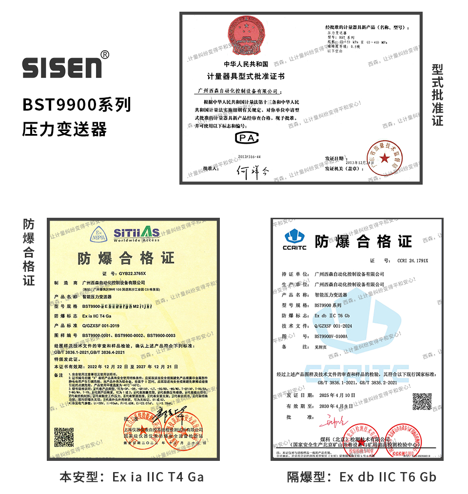 單晶硅直連式壓力變送器防爆證書(shū)